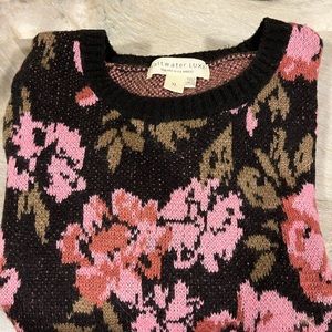 Saltwater LUXE beautiful floral sweater XL